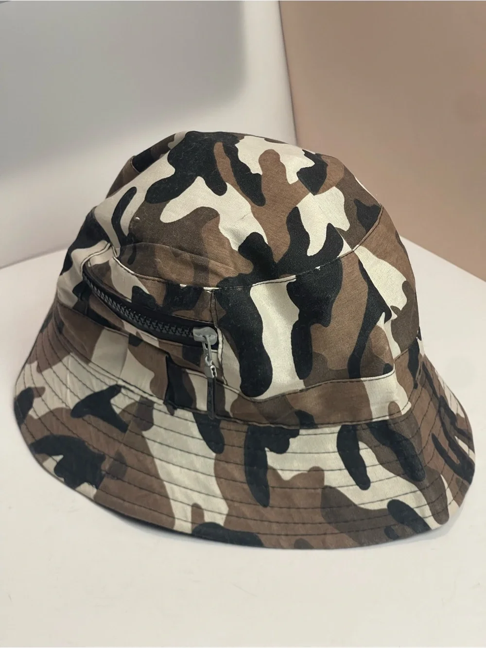 Y2K Camo Bucket Hat Utility Pocket Streetwear Grunge Festival Skater 90s